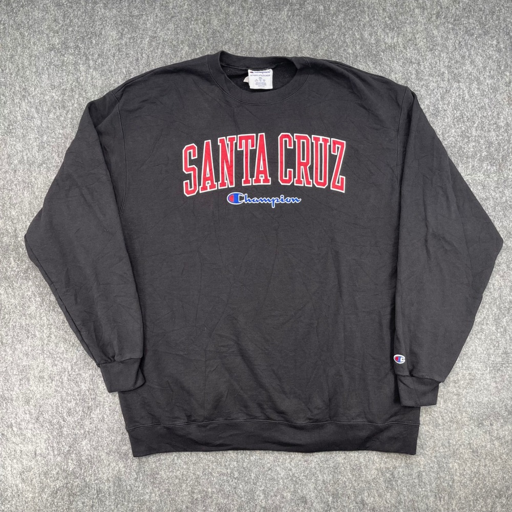 UCSC Santa Cruz Sweatshirt Mens 2XL Black Crewneck Fleece Pullover Champion